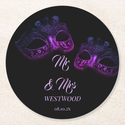 Eleganter Abend Runder Pappuntersetzer (Vorderseite)