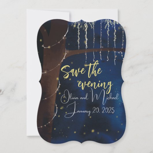 Eleganter Abend Save the Date (Vorderseite)