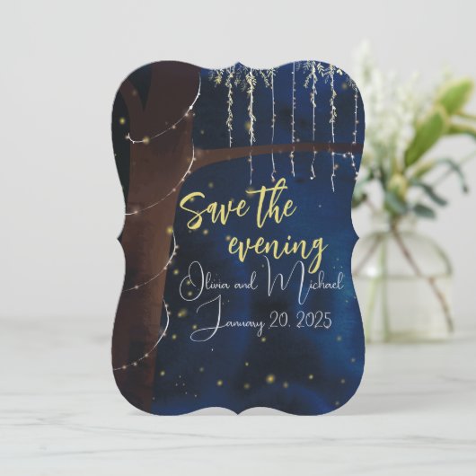 Eleganter Abend Save the Date (Stehend Vorderseite)