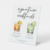 Eleganter Abend Signature Cocktails Hochzeitsmenü Sockelschild (Vorderseite)