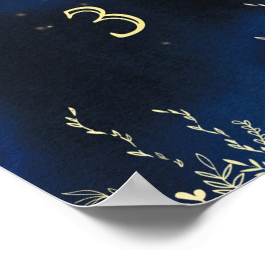 Eleganter Abend Tischnummer Poster (Ecke)