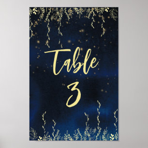 Eleganter Abend Tischnummer Poster