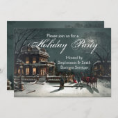 Eleganter Abend Vintager Feiertag Einladung (Vorne/Hinten)