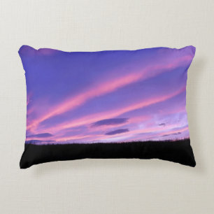 Eleganter Abendhimmel Dekorativer Lila Sonnenunter Dekokissen