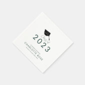 Eleganter Abschluss 2024 Green Script Grad Party Serviette (Ecke)