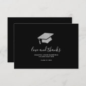 Eleganter Abschluss 2025 Foto Grad Dankeskarte (Vorne/Hinten)