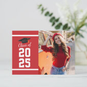 Eleganter Abschluss 2025 Foto Party Einladung (Stehend Vorderseite)