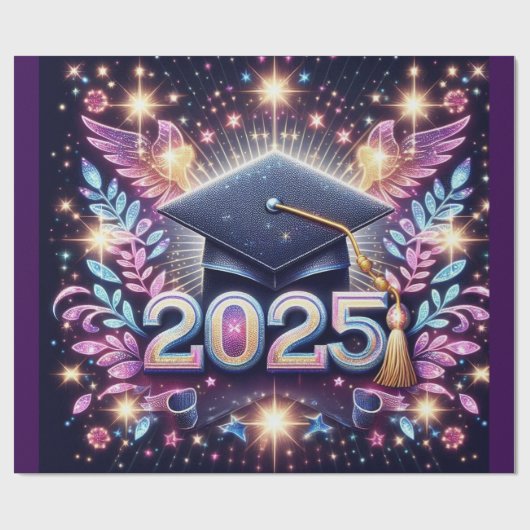 Eleganter Abschluss 2025 Geschenkpapier (Flach)