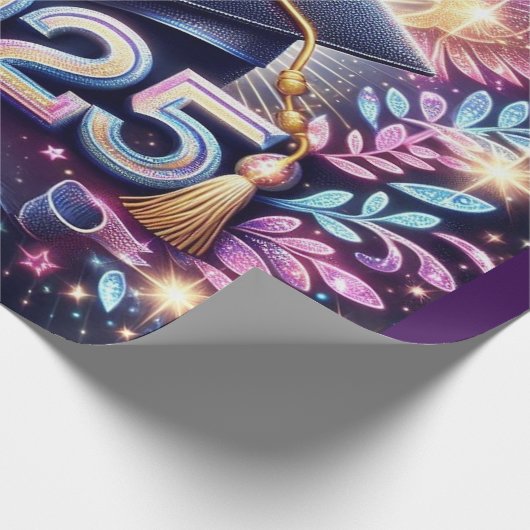 Eleganter Abschluss 2025 Geschenkpapier (Ecke)