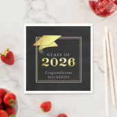 Eleganter Abschluss 2025 Metallic-Gold-Farbpalette Serviette (Beispiel)