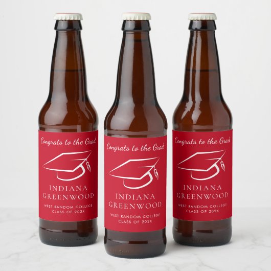 Eleganter Abschluss 2025 Script Modern Bierflaschenetikett (Flaschen)