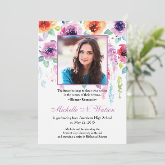 Eleganter Abschluss Ankündigung (Stehend Vorderseite)