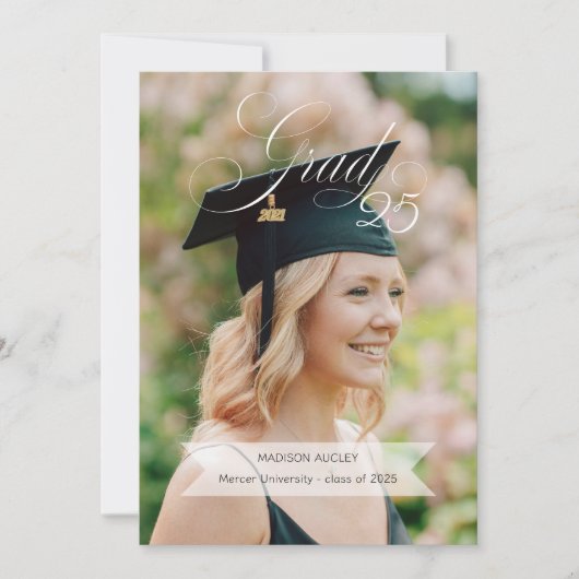 Eleganter Abschluss Ankündigung Mehrere Foto (Vorderseite)