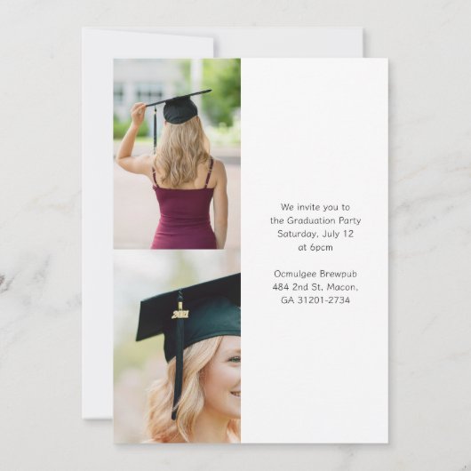 Eleganter Abschluss Ankündigung Mehrere Foto (Rückseite)