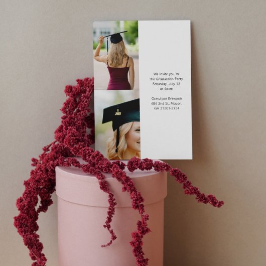 Eleganter Abschluss Ankündigung Mehrere Foto