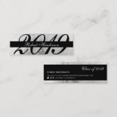 Eleganter Abschluss aus schwarzer und silberfarben Telefonnummerkarte (Vorne/Hinten)