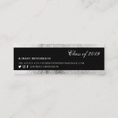 Eleganter Abschluss aus schwarzer und silberfarben Telefonnummerkarte (Rückseite)