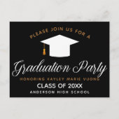 Eleganter Abschluss Black Gold Class 2023 Party Postkarte (Vorderseite)
