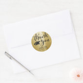 Eleganter Abschluss Black Gold Script Vielen Dank Runder Aufkleber (Umschlag)