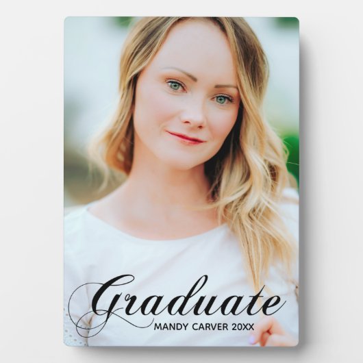 Eleganter Abschluss Blüht Skriptüberlagerungs-Foto Fotoplatte (Vorderseite)