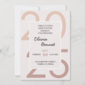 Eleganter Abschluss Brunch Einladung (Vorderseite)