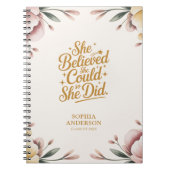 Eleganter Abschluss Class Jahr floral Inspiration Notizblock (Vorderseite)