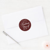 Eleganter Abschluss Class of 2020 Red Vielen Dank Runder Aufkleber (Umschlag)