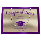 Eleganter Abschluss Class of 2024 Herzlichen Glück Große Geschenktüte (Vorderseite)