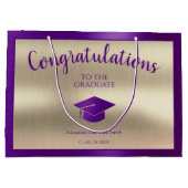 Eleganter Abschluss Class of 2024 Herzlichen Glück Große Geschenktüte (Rückseite)