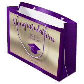 Eleganter Abschluss Class of 2024 Herzlichen Glück Große Geschenktüte (Rückseite Schrägansicht)