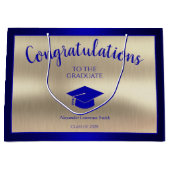 Eleganter Abschluss Class of 2024 Herzlichen Glück Große Geschenktüte (Vorderseite)