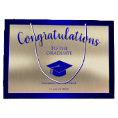 Eleganter Abschluss Class of 2024 Herzlichen Glück Große Geschenktüte (Rückseite)