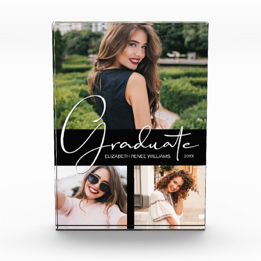 Eleganter Abschluss Collage Keepake Fotoblock (Vorderseite)