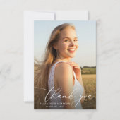 Eleganter Abschluss Dankeschön Fotokarte Dankeskarte (Vorderseite)