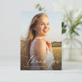 Eleganter Abschluss Dankeschön Fotokarte Dankeskarte (Stehend Vorderseite)