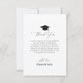 Eleganter Abschluss Dankeschön Fotokarte Dankeskarte (Rückseite)