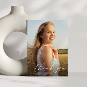 Eleganter Abschluss Dankeschön Fotokarte Dankeskarte