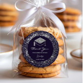 Eleganter Abschluss Dankeschön Sticker - silberne 