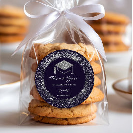 Eleganter Abschluss Dankeschön Sticker - silberne