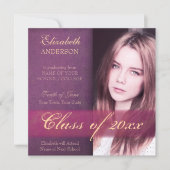 Eleganter Abschluss der Lila Tochter Ankündigung (Vorderseite)