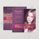 Eleganter Abschluss der Lila Tochter Ankündigung (Vorne/Hinten)