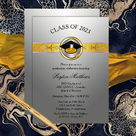 Eleganter Abschluss der Modernen Goldenen Universi Einladung