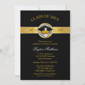 Eleganter Abschluss der Modernen Goldenen Universi Einladung (Vorderseite)