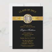 Eleganter Abschluss der modernen Goldlaw School Einladung (Vorderseite)