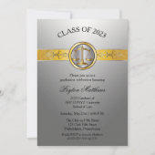 Eleganter Abschluss der modernen Silberjuristische Einladung (Vorderseite)