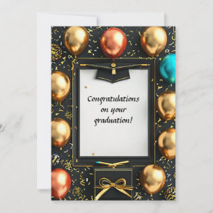 Eleganter Abschluss Diplom mit Mortarboard Einladung