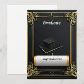 Eleganter Abschluss Diplom mit Mortarboard Einladung (Vorne/Hinten)