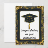 Eleganter Abschluss Diplom mit Mortarboard Einladung (Vorne/Hinten)