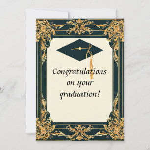 Eleganter Abschluss Diplom mit Mortarboard Einladung
