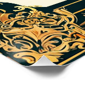 Eleganter Abschluss Diplom mit Mortarboard Poster (Ecke)